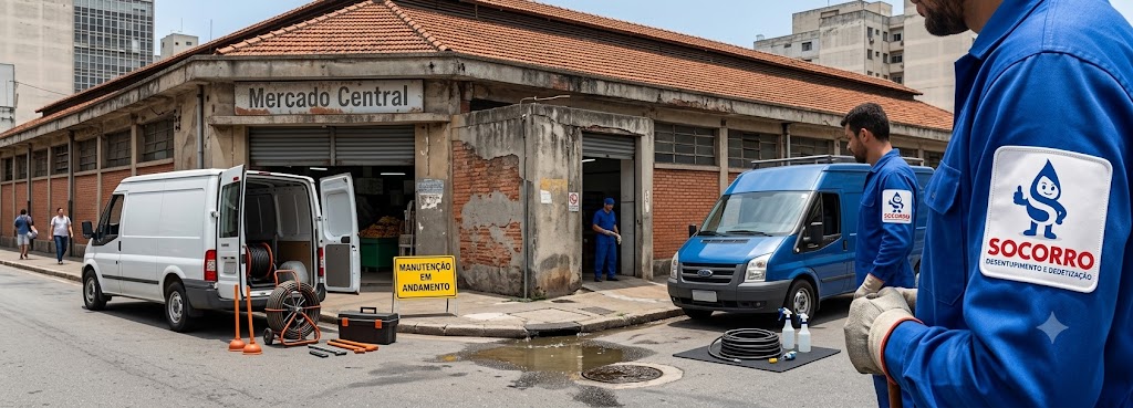 Profissional realizando Desentupimento e Manutenção Preventiva para Comércios e Empresas em Garopaba