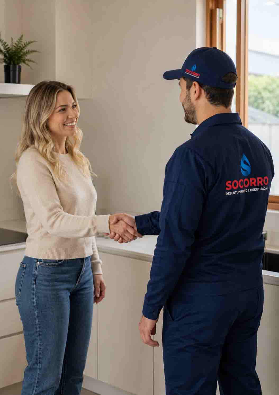 Equipe da Desentupidora em Garopaba atendendo cliente em Garopaba